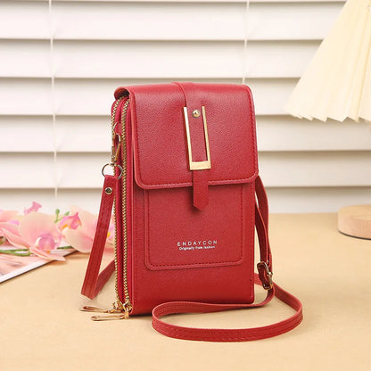 Transparent Touchscreen Crossbody Phone Bag for Women - Vertical Design Small Accessory Bag