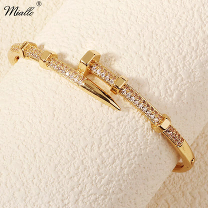 Classic Brand Nail Bracelets Female Temperament Simple Trendy Bracelet Zircon Screw Bracelet for Women Gift