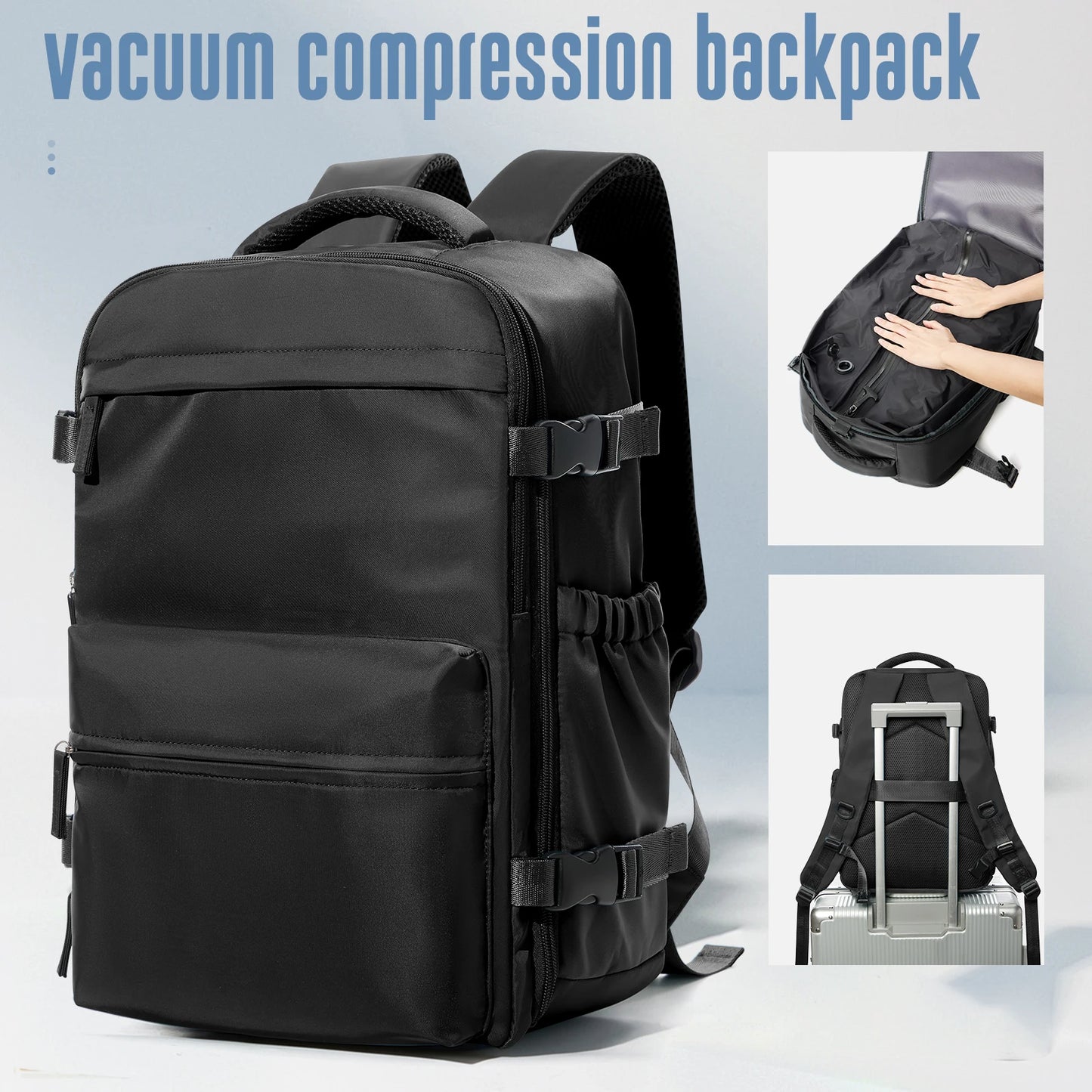 Vacuum Backpack Travel Bag for Men Large Capacity Airback Backpack Business Laptop Backpack Women Expandable Backpack School Bag