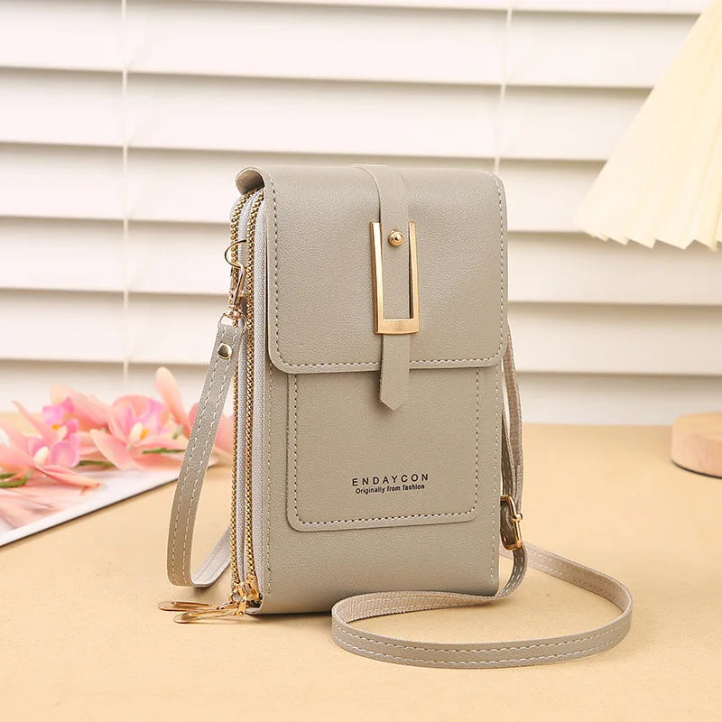 Transparent Touchscreen Crossbody Phone Bag for Women - Vertical Design Small Accessory Bag