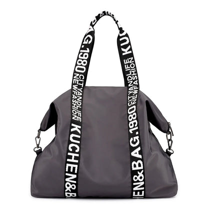 Literary Nylon Tote Bag for Women Large Capacity Shoulder Bag Fashion Letter Strap Handbags Large Capacity Crossbody Bag