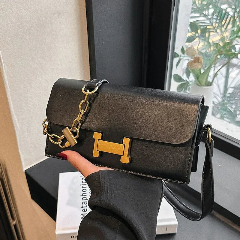 Bag New Women'S Bag Fashion Senior Texture Crossbody Shoulder Bag Hundred Small Square Bag Brown Niche Light Luxury Women'S Bag