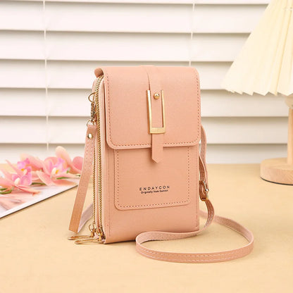 Transparent Touchscreen Crossbody Phone Bag for Women - Vertical Design Small Accessory Bag