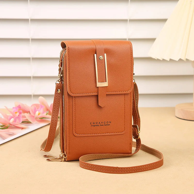 Transparent Touchscreen Crossbody Phone Bag for Women - Vertical Design Small Accessory Bag