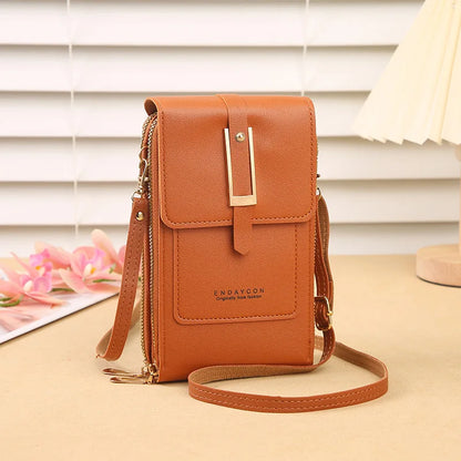 Transparent Touchscreen Crossbody Phone Bag for Women - Vertical Design Small Accessory Bag