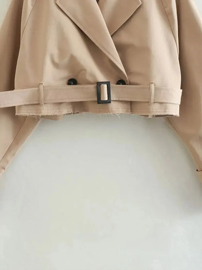 Oasis Damen Kunstlederjacke: Vintage Streetwear mit Gürtel-Detail